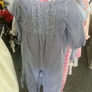Blue Striped Baby Romper